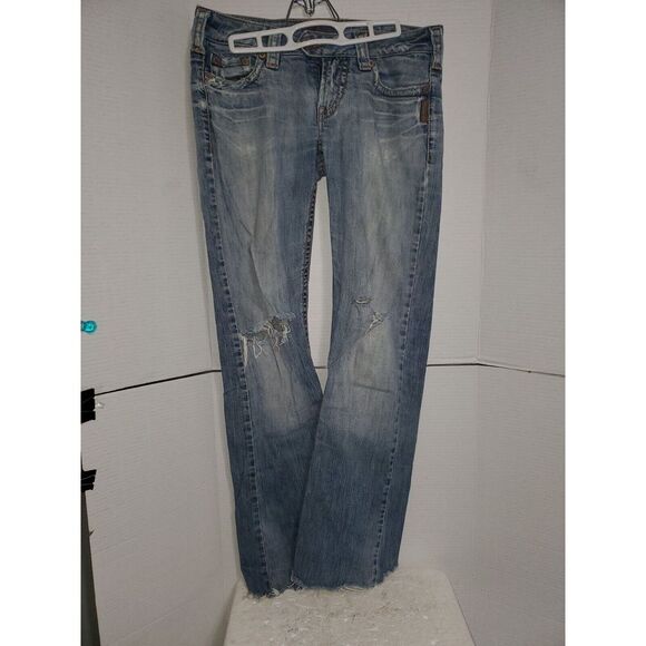 Silver Jeans Denim - Silver Jeans Co Women's Tuesday Slim Boot‎ Low Rise Distressed Light Wash 28x30